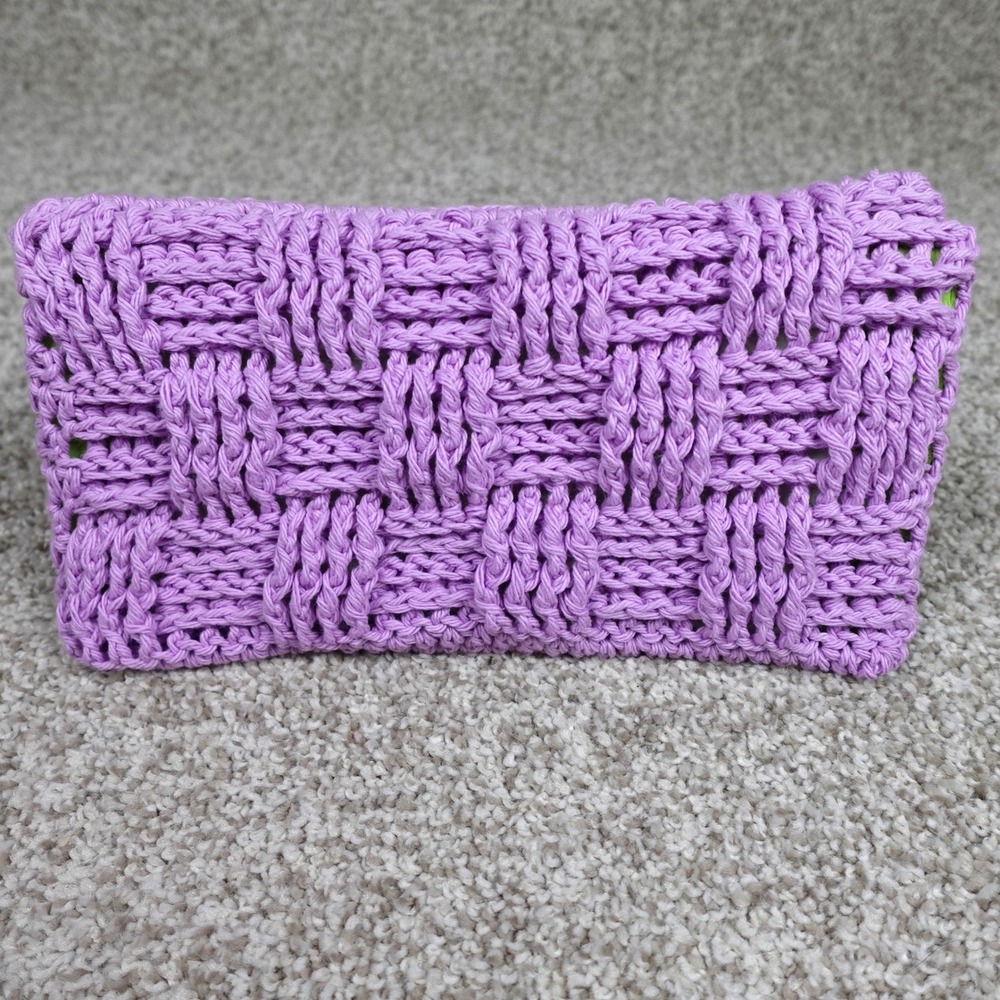 Handmade Reusable Crochet Mop Pad Lavender Purple Basketweave Swiffer Cover
